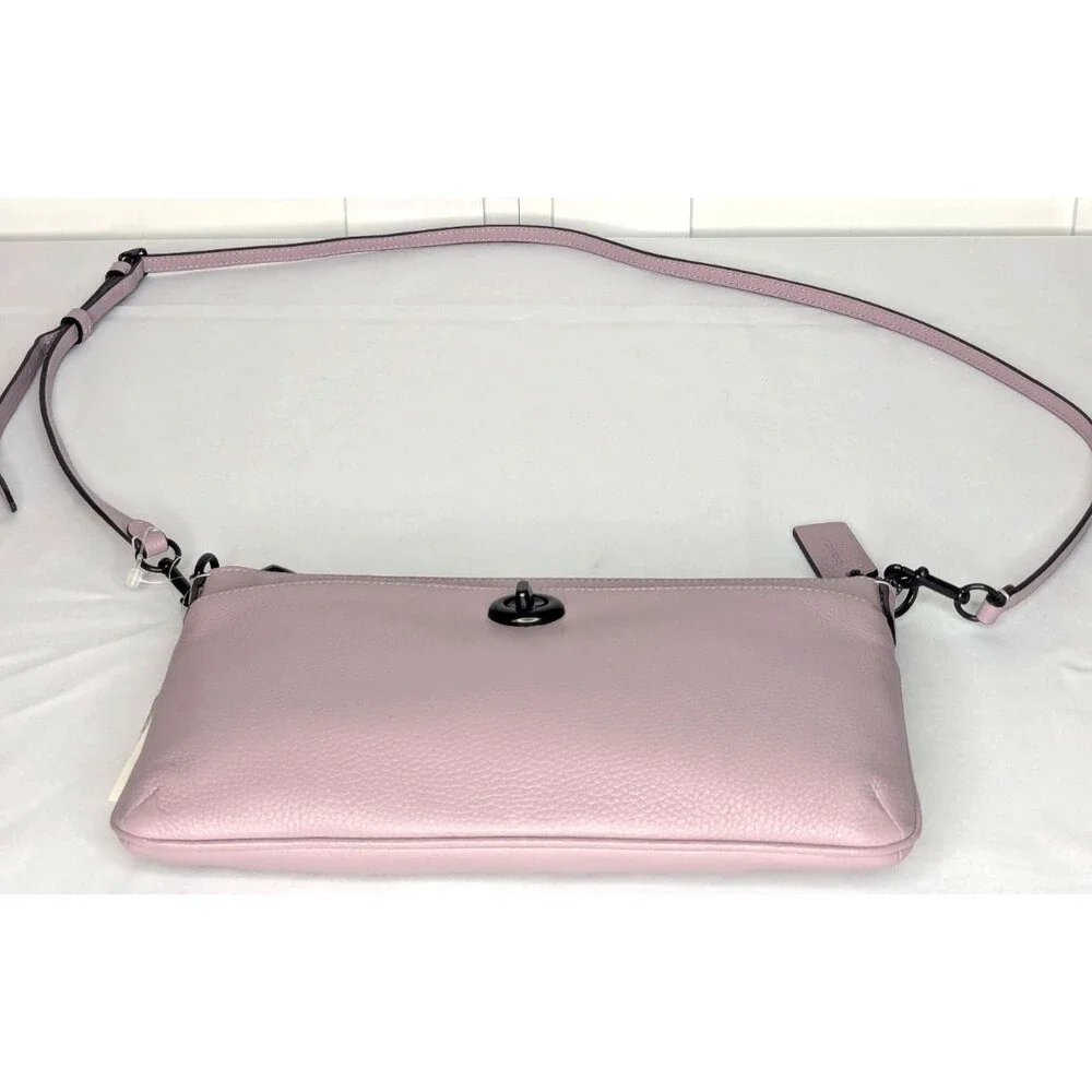 Coach Pebbled Leather Polly Crossbody - Ice Purple/Gunmetal, Dust Bag, NWT